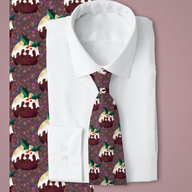 Christmas Plum pudding  Neck Tie (Creator Uploaded)