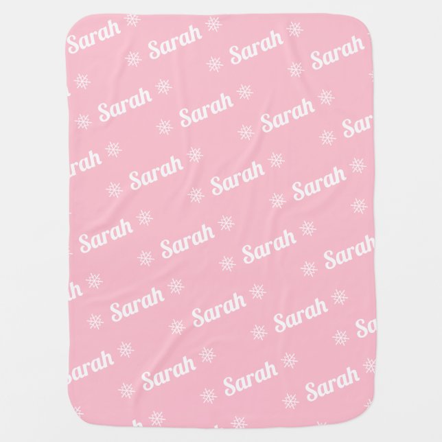 Christmas Plush Personalized Name  Baby Blanket (Front)