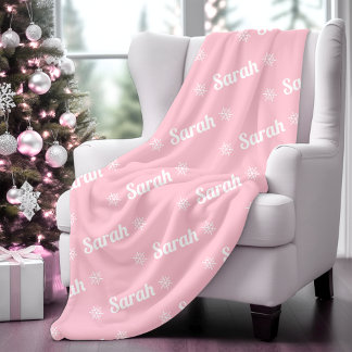 Christmas Plush Personalized Name Sherpa Blanket