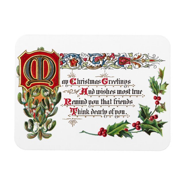Christmas Poem for Friends Magnet (Horizontal)