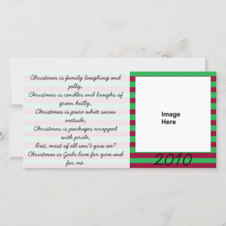 Christmas Poem Red and Green Photocard Holiday Card