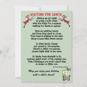 CHRISTMAS POEM WAITING FOR SANTA  HOLIDAY CARD
