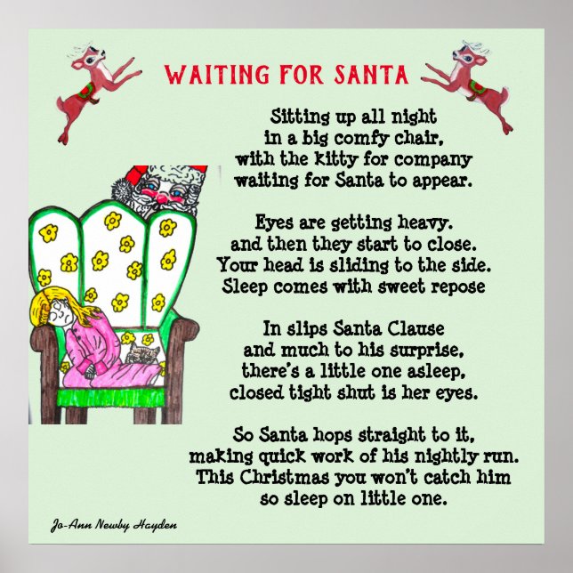 CHRISTMAS POEM WAITING FOR SANTA poster (Front)