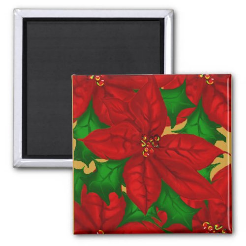 Christmas Poinsetta Magnet