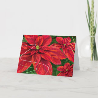 Christmas Poinsettas Holiday Card
