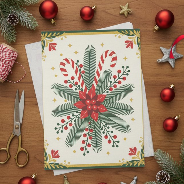 Christmas Poinsettia and Candy Cane Holiday Tissue Paper (Creator Uploaded)