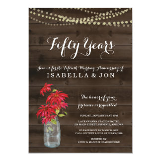 Christmas Poinsettia Anniversary Party Invitation