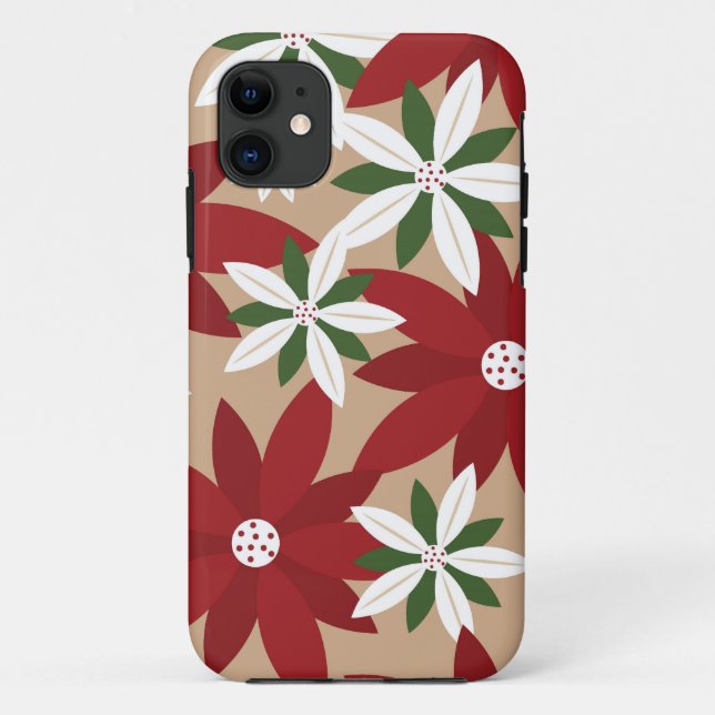 Christmas Poinsettia Background Case-Mate iPhone Case (Back)