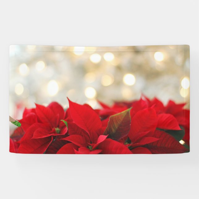 Christmas Poinsettia Banner (Horizontal)