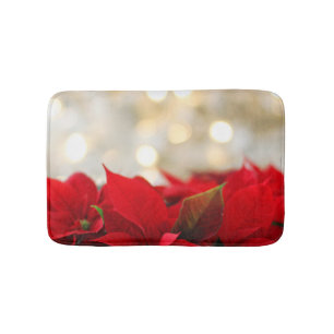 Christmas Poinsettia Bath Mat