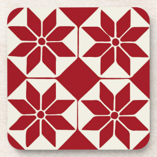 Christmas Poinsettia Beverage Coaster