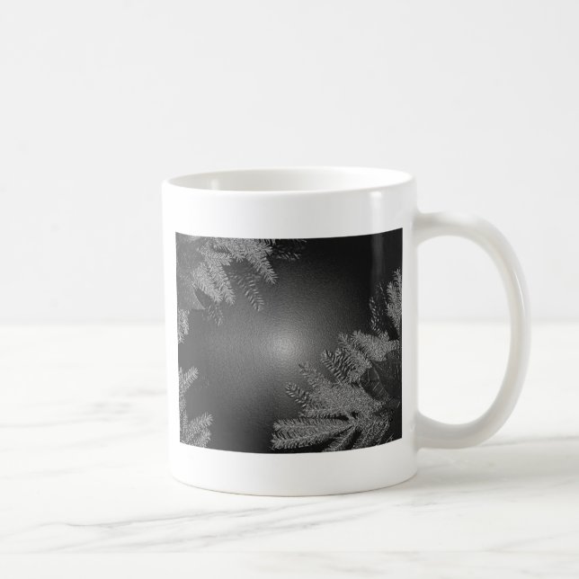 Christmas Poinsettia Black And Grey Coffee Mug (Right)
