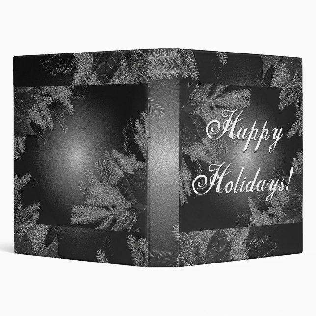 Christmas Poinsettia Black And Grey I Binder (Background)