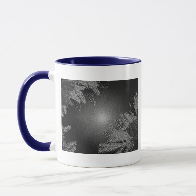 Christmas Poinsettia Black And Grey I Mug (Left)