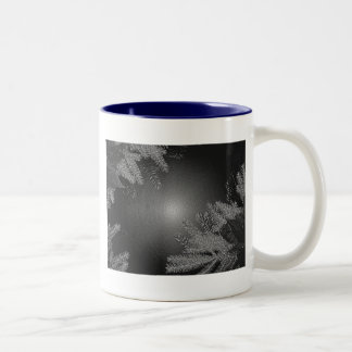 Christmas Poinsettia Black And Grey II Two-Tone Coffee Mug