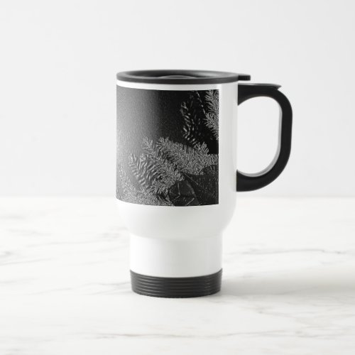 Christmas Poinsettia Black And Grey V Travel Mug