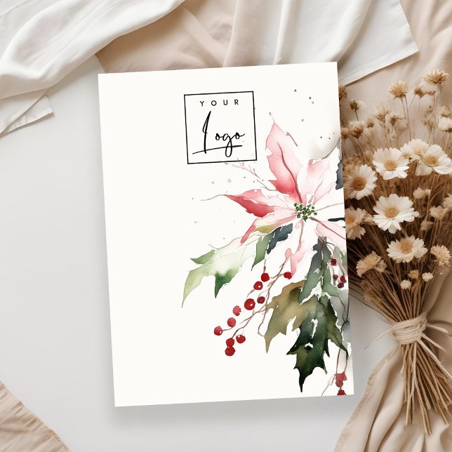 Christmas Poinsettia Blank Jewelry Display Logo Business Card (Creator Uploaded)