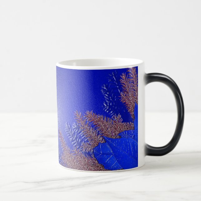 Christmas Poinsettia Blue III Color Morph Mug (Right)