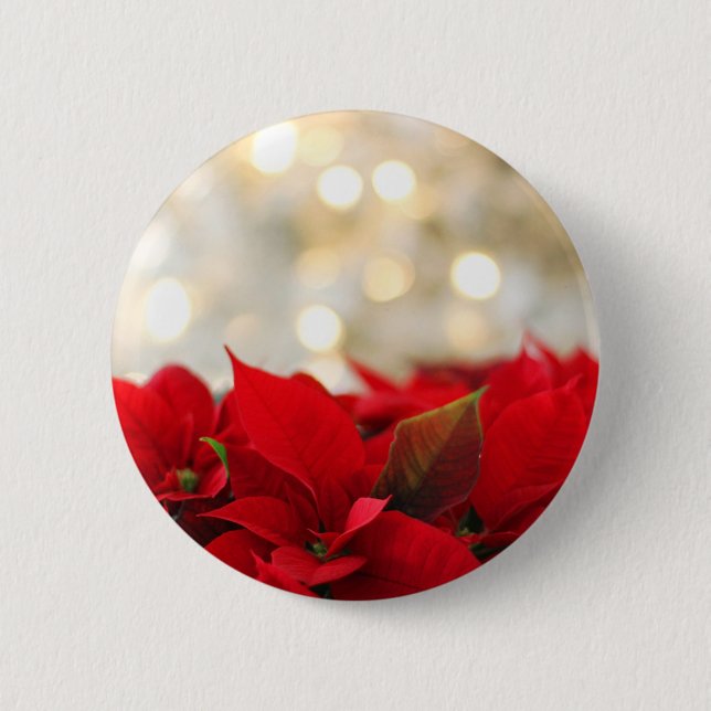 Christmas Poinsettia Button (Front)