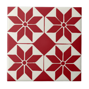 Christmas Poinsettia Ceramic Tile