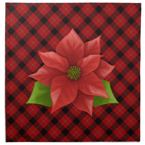 Christmas Poinsettia Cloth Napkin