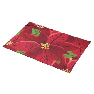Christmas Poinsettia Cloth Placemat