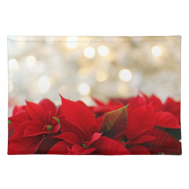 Christmas Poinsettia Cloth Placemat (Front)