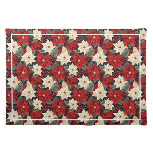 Christmas Poinsettia Cloth Placemat