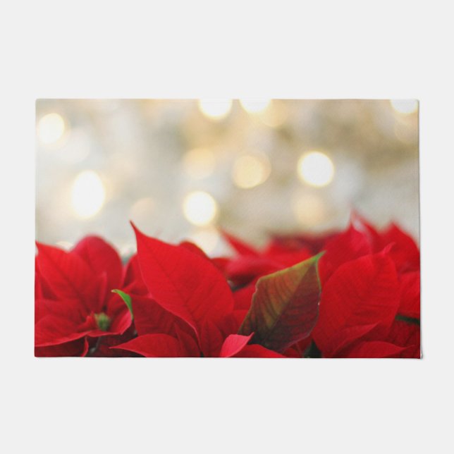 Christmas Poinsettia Doormat (Front)