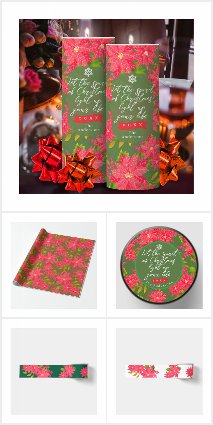 Christmas Poinsettia Elegant Traditional Festival