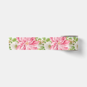 Christmas Poinsettia Floral Holiday Satin Ribbon