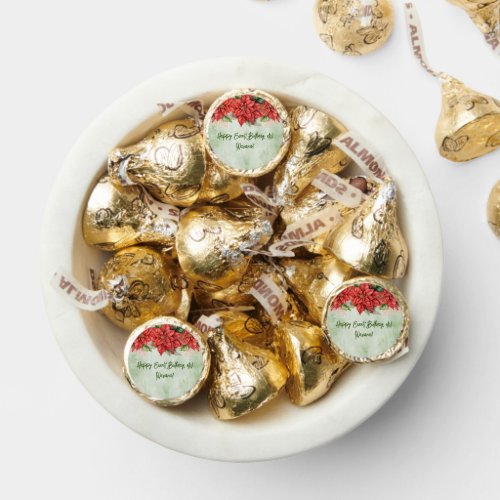 Christmas Poinsettia Floral Party Kisses Favors