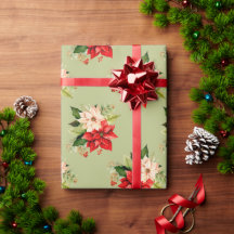 Christmas Poinsettia Floral with Elegant Botanical