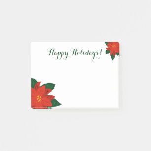 Christmas poinsettia flower Holiday Post-it Notes