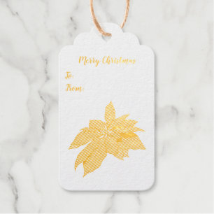 Christmas Poinsettia Foil Gift Tag