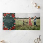 Christmas Poinsettia Foliage Holiday Tri Fold (Inside)