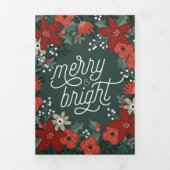 Christmas Poinsettia Foliage Holiday Tri Fold (Cover)