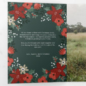 Christmas Poinsettia Foliage Holiday Tri Fold (Inside First)