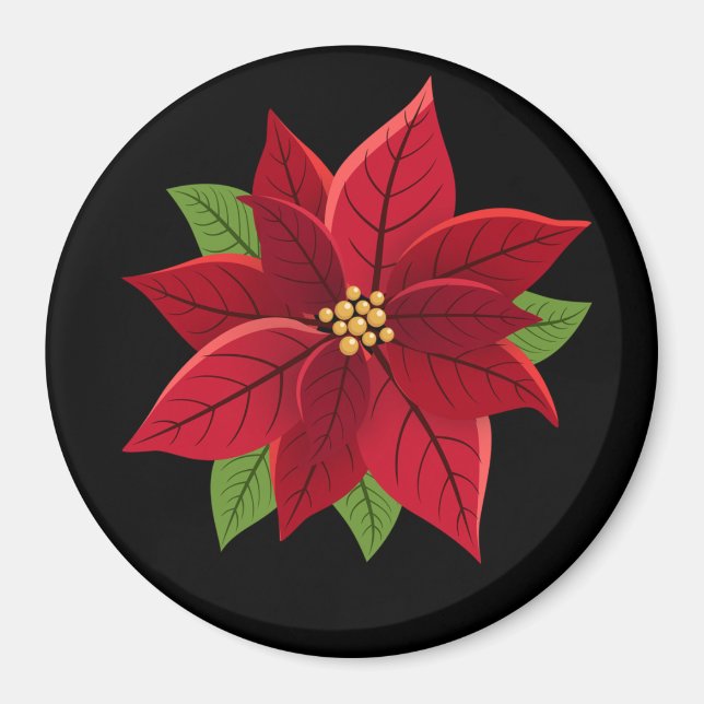 Christmas Poinsettia Gift  Magnet (Front)