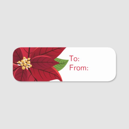 Christmas Poinsettia Gift Tag 