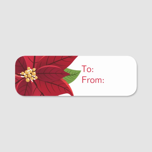 Christmas Poinsettia Gift Tag  (Front)