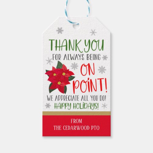 Christmas Poinsettia Gift Tags