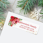 Christmas Poinsettia Gold Splatter Return Address Label<br><div class="desc">Email me at JMR_Designs@yahoo.com if you need assistance or have any special requests.</div>
