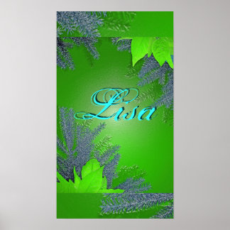 Christmas Poinsettia Green Lisa I Poster