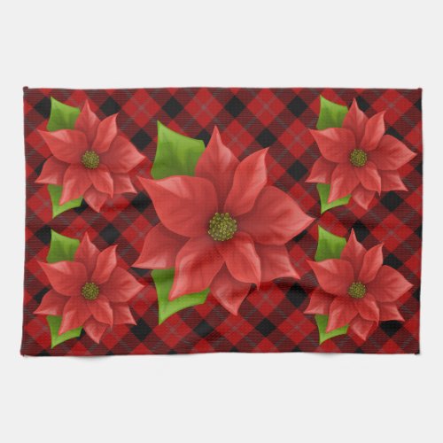 Christmas Poinsettia Hand Towel