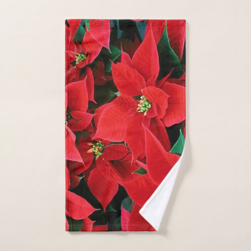 Christmas Poinsettia Hand Towel and Tea Towel