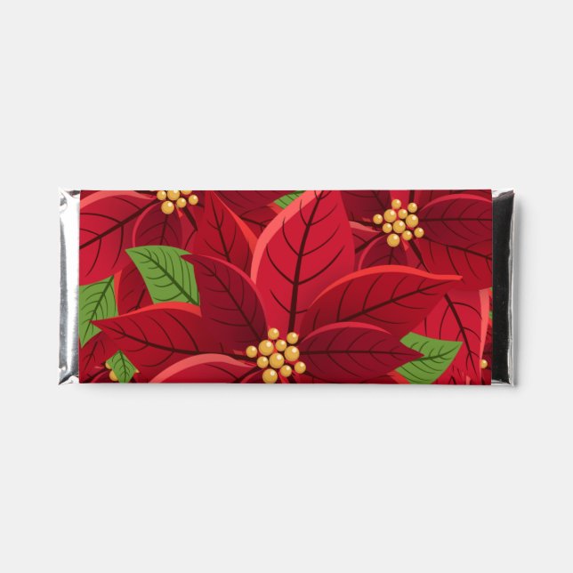 Christmas Poinsettia    Hershey Bar Favors (Front)