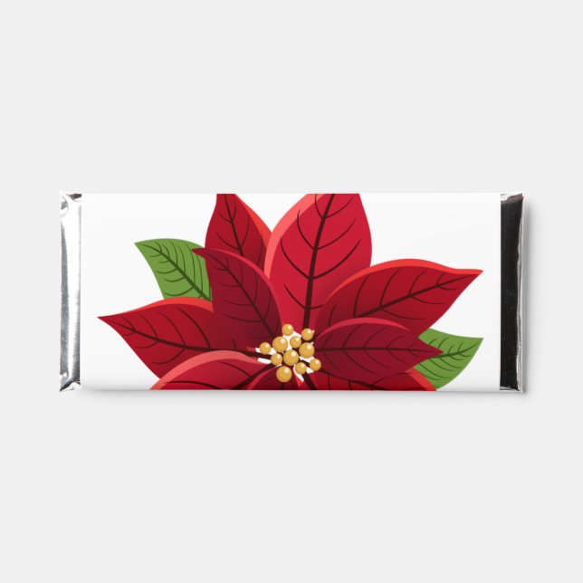 Christmas Poinsettia  Hershey Bar Favors (Front)