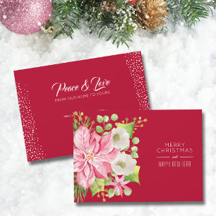 Christmas Poinsettia Holiday Card