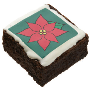 Christmas Poinsettia Holiday Party Brownies Gift